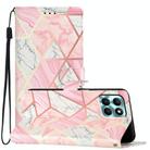 For Honor X6A Colored Drawing Leather Phone Case(Pink Marble) - 1
