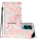 For Honor 90 Lite Colored Drawing Leather Phone Case(Pink Marble) - 1