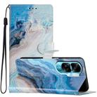 For Honor 90 Lite Colored Drawing Leather Phone Case(Blue Marble) - 1