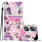 For Honor 90 Colored Drawing Leather Phone Case(Purple Marble) - 1