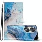 For Honor 90 Colored Drawing Leather Phone Case(Blue Marble) - 1