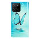 For Honor X5b 4G Colored Drawing Leather Phone Case(Blue Butterfly) - 3