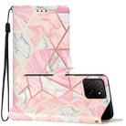 For Honor X5b 4G Colored Drawing Leather Phone Case(Pink Marble) - 1