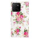 For Honor X5b 4G Colored Drawing Leather Phone Case(Peonies) - 3