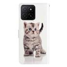 For Honor X5b 4G Colored Drawing Leather Phone Case(Little Tabby Cat) - 3