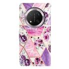 For Honor X9c 5G Colored Drawing Leather Phone Case(Purple Marble) - 3