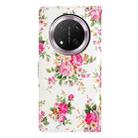 For Honor X9c 5G Colored Drawing Leather Phone Case(Peonies) - 3