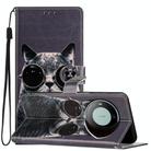 For Huawei Mate 60 Colored Drawing Leather Phone Case(Sunglasses Cat) - 1