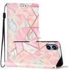 For Sony Xperia 5 V Colored Drawing Leather Phone Case(Pink Marble) - 1