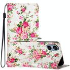 For Sony Xperia 5 V Colored Drawing Leather Phone Case(Peonies) - 1