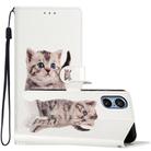 For Sony Xperia 5 V Colored Drawing Leather Phone Case(Little Tabby Cat) - 1