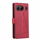 For OnePlus Nord 4 PU Genuine Leather Texture Embossed Line Phone Case(Red) - 3