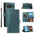 For OnePlus Nord 4 PU Genuine Leather Texture Embossed Line Phone Case(Green) - 1