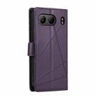 For OnePlus Nord 4 PU Genuine Leather Texture Embossed Line Phone Case(Purple) - 3