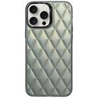 For iPhone 15 Pro Max 3D Rhombus Electroplating TPU Hybrid PC Phone Case(Grey) - 1