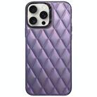 For iPhone 15 Pro Max 3D Rhombus Electroplating TPU Hybrid PC Phone Case(Purple) - 1