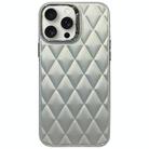 For iPhone 15 Pro 3D Rhombus Electroplating TPU Hybrid PC Phone Case(Silver) - 1