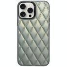 For iPhone 15 Pro 3D Rhombus Electroplating TPU Hybrid PC Phone Case(Grey) - 1