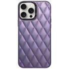 For iPhone 15 Pro 3D Rhombus Electroplating TPU Hybrid PC Phone Case(Purple) - 1