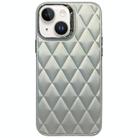 For iPhone 15 3D Rhombus Electroplating TPU Hybrid PC Phone Case(Silver) - 1