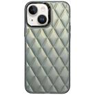 For iPhone 15 3D Rhombus Electroplating TPU Hybrid PC Phone Case(Grey) - 1