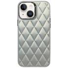 For iPhone 14 Plus 3D Rhombus Electroplating TPU Hybrid PC Phone Case(Silver) - 1