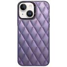 For iPhone 14 Plus 3D Rhombus Electroplating TPU Hybrid PC Phone Case(Purple) - 1