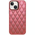 For iPhone 14 Plus 3D Rhombus Electroplating TPU Hybrid PC Phone Case(Rose Red) - 1