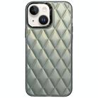 For iPhone 14 3D Rhombus Electroplating TPU Hybrid PC Phone Case(Grey) - 1