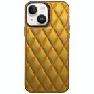 For iPhone 14 3D Rhombus Electroplating TPU Hybrid PC Phone Case(Gold) - 1