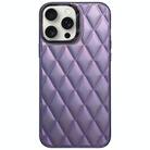 For iPhone 14 Pro 3D Rhombus Electroplating TPU Hybrid PC Phone Case(Purple) - 1