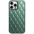 For iPhone 13 Pro Max 3D Rhombus Electroplating TPU Hybrid PC Phone Case(Green) - 1