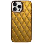 For iPhone 13 Pro Max 3D Rhombus Electroplating TPU Hybrid PC Phone Case(Gold) - 1