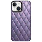 For iPhone 13 3D Rhombus Electroplating TPU Hybrid PC Phone Case(Purple) - 1