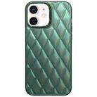 For iPhone 12 3D Rhombus Electroplating TPU Hybrid PC Phone Case(Green) - 1