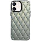 For iPhone 12 3D Rhombus Electroplating TPU Hybrid PC Phone Case(Grey) - 1