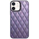 For iPhone 12 3D Rhombus Electroplating TPU Hybrid PC Phone Case(Purple) - 1