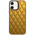 For iPhone 12 3D Rhombus Electroplating TPU Hybrid PC Phone Case(Gold) - 1