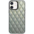 For iPhone 11 3D Rhombus Electroplating TPU Hybrid PC Phone Case(Grey) - 1