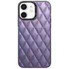 For iPhone 11 3D Rhombus Electroplating TPU Hybrid PC Phone Case(Purple) - 1