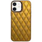 For iPhone 11 3D Rhombus Electroplating TPU Hybrid PC Phone Case(Gold) - 1