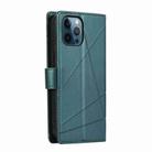 For iPhone 12 Pro PU Genuine Leather Texture Embossed Line Phone Case(Green) - 3