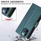 For iPhone 12 Pro PU Genuine Leather Texture Embossed Line Phone Case(Green) - 6