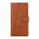 For iPhone 16 Pro Max PU Genuine Leather Texture Embossed Line Phone Case(Brown) - 2