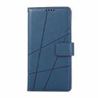 For iPhone 16 Pro PU Genuine Leather Texture Embossed Line Phone Case(Blue) - 2