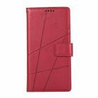 For iPhone 16 Pro PU Genuine Leather Texture Embossed Line Phone Case(Red) - 2