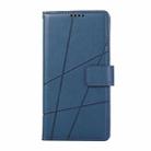 For iPhone 16 Plus PU Genuine Leather Texture Embossed Line Phone Case(Blue) - 2