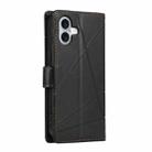 For iPhone 16 Plus PU Genuine Leather Texture Embossed Line Phone Case(Black) - 3