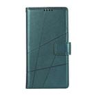 For iPhone 16 Plus PU Genuine Leather Texture Embossed Line Phone Case(Green) - 2