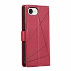 For iPhone SE 2024 PU Genuine Leather Texture Embossed Line Phone Case(Red) - 3